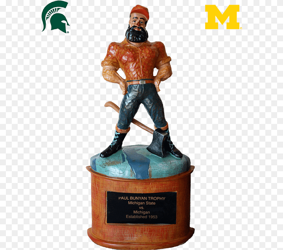 Rivalry Trophies Paul Bunyan, Figurine, Adult, Person, Man Free Png