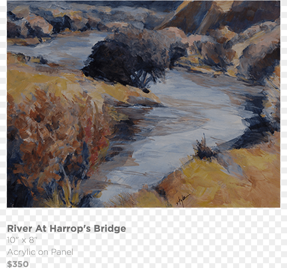 River At Harrop39s Bridge 10quot X 8quot Acrylic On Panel Painting, Canyon, Mountain, Nature, Outdoors Free Png Download