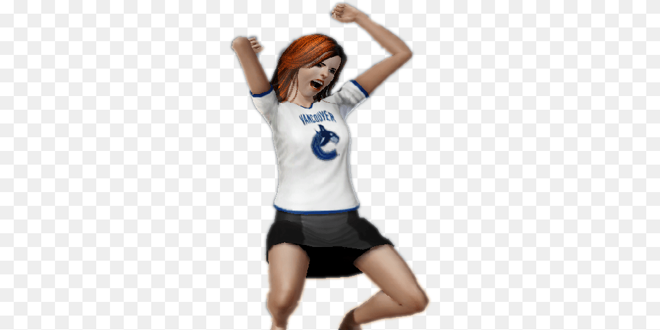 River Cheering On The Canucks Girl, Body Part, Clothing, T-shirt, Shorts Free Png
