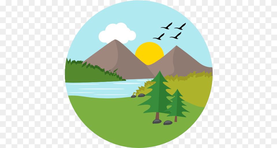 River Mountain Icon, Outdoors, Plant, Tree, Vegetation Free Png Download
