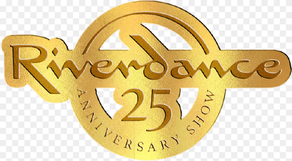 Riverdance 25th Anniversary Lapel Pin Calligraphy, Gold, Logo, Symbol, Badge Free Transparent Png