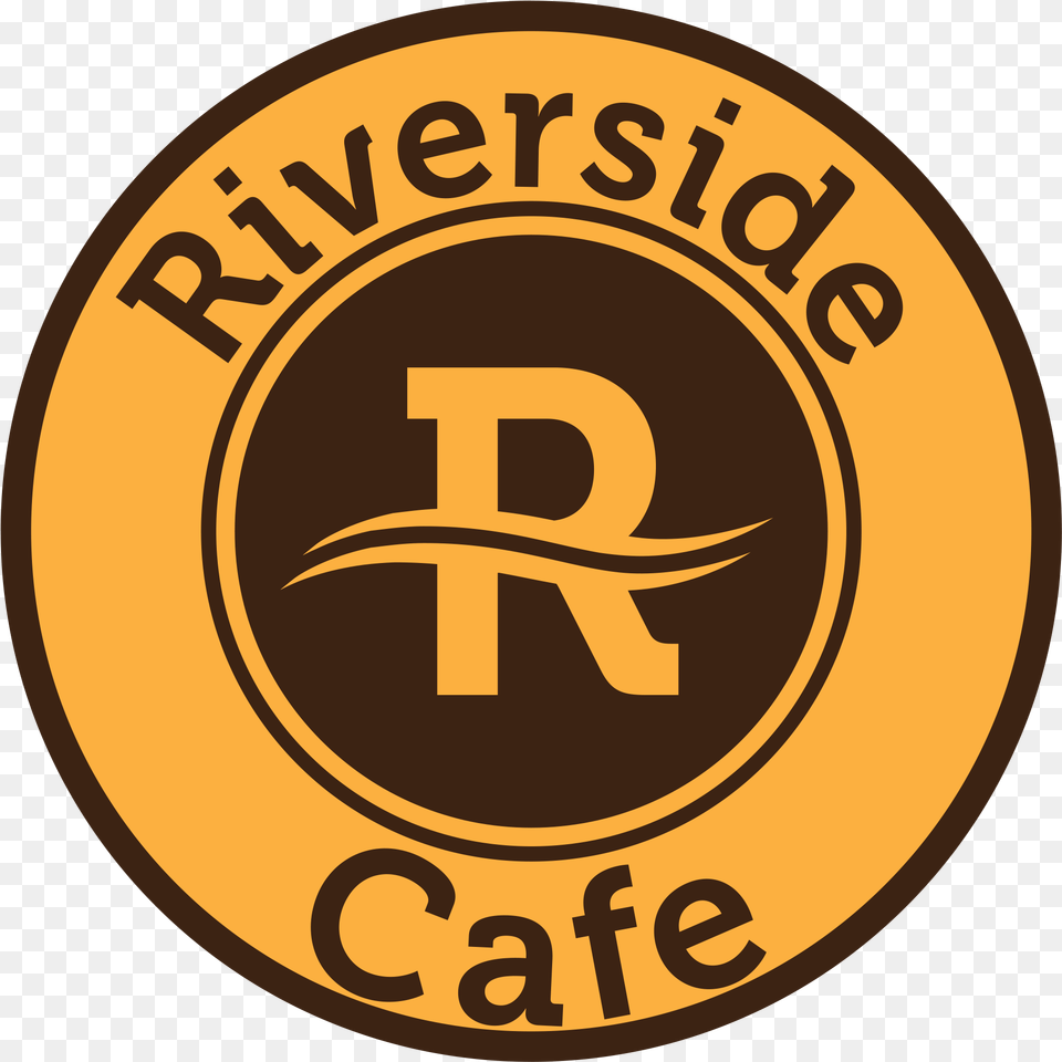 Riverside Cafe Logo Circle, Badge, Symbol, Disk Free Transparent Png