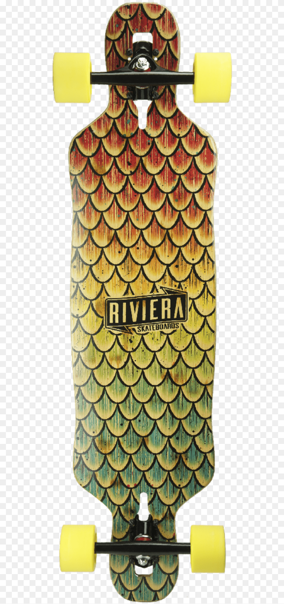 Riviera Beta Fish Drop Through Complete Longboard, Skateboard, Animal, Bird, Machine Png