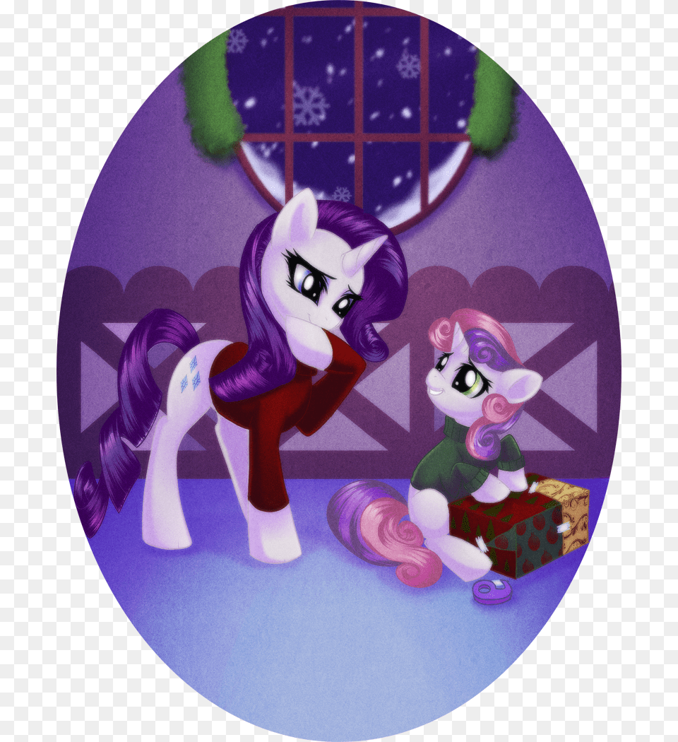 Rizcifra Clothes Duo Present Rarity Safe Sisters Rarity And Sweetie Belle Christmas, Purple, Cartoon, Art, Graphics Png