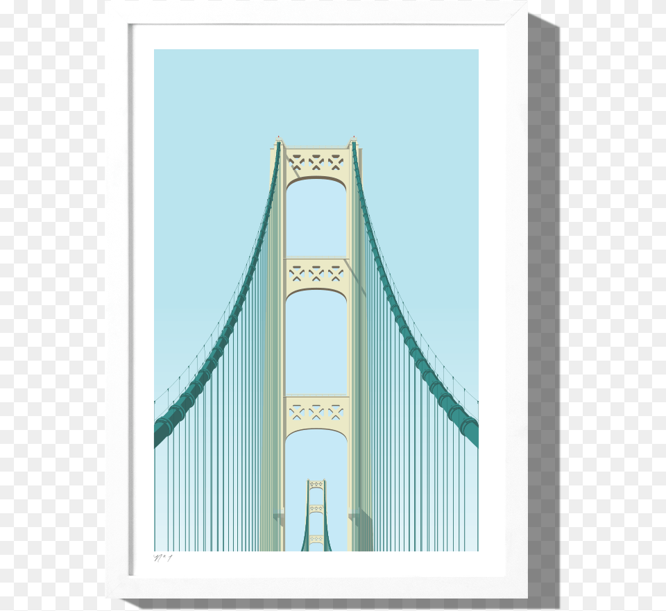 Rkr Framewhite Mackinacbridge Suspension Bridge, Suspension Bridge Png Image