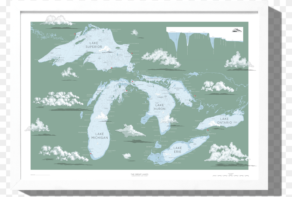 Rkr Great Lakes Nautical Map Art Print Boathouse Collection, Water, Sea, Outdoors, Nature Png