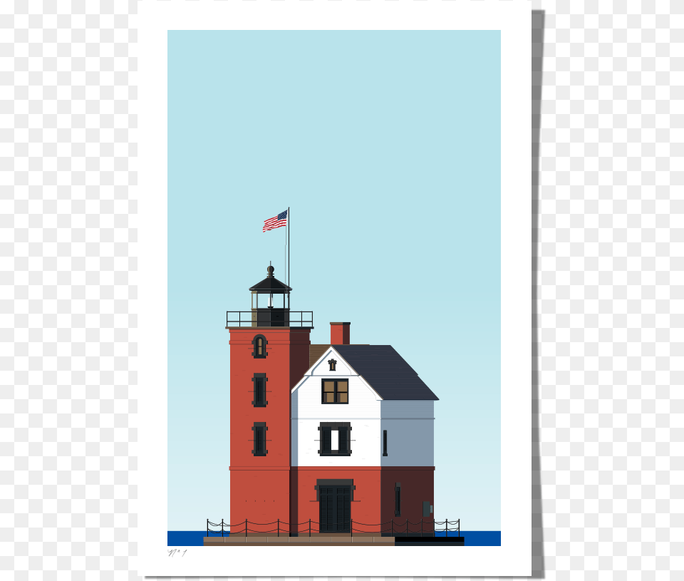 Rkr Print Roundislandlighthouse Round Island Light, Architecture, Building, Tower Free Png