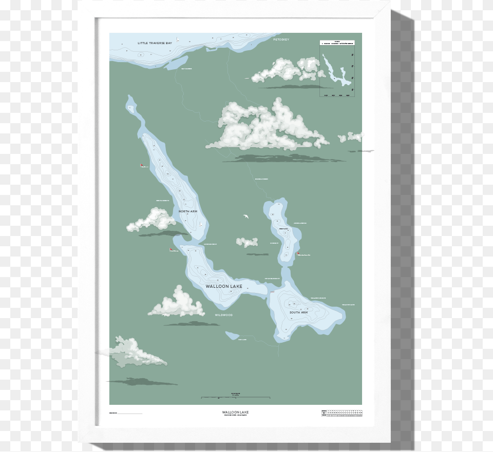 Rkr Walloon Lake Nautical Map Boathouse Collection, Chart, Sea, Plot, Outdoors Free Png