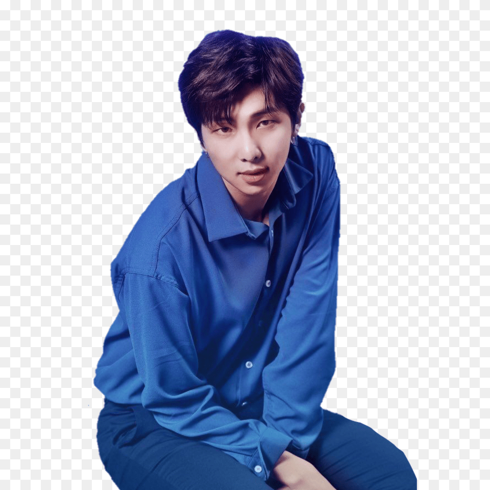 Rm Bts Kim Namjoon Kpop Korean Blue, Boy, Portrait, Photography, Person Free Png Download