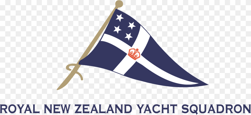Rnzys Primary Logo Master White Behind Burgee Royal New Zealand Yacht Squadron Logo, Flag Png Image