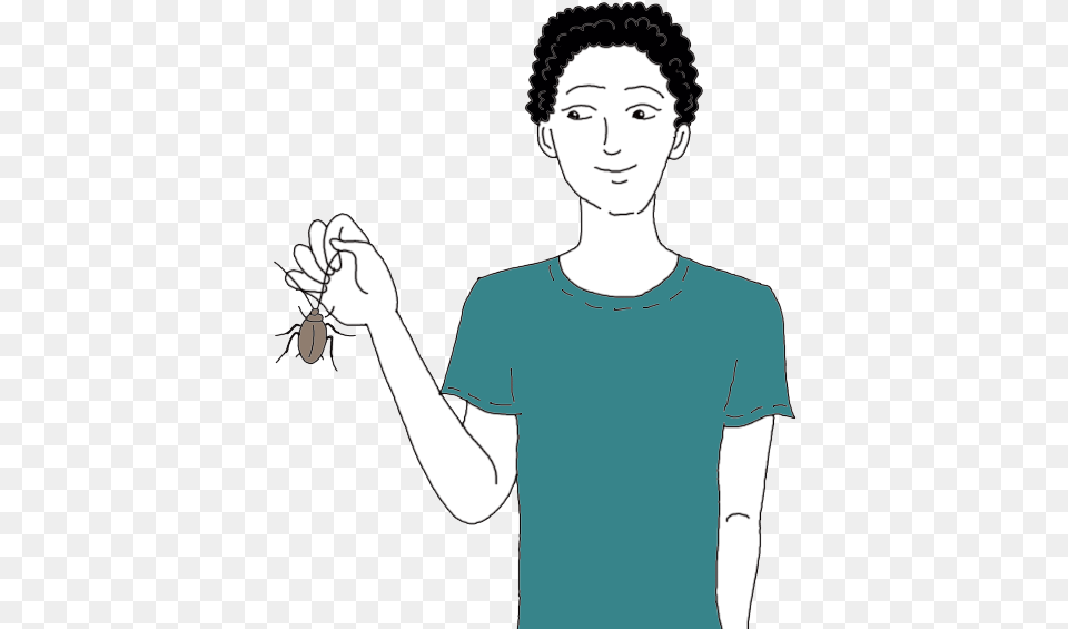 Roach Cockroach Cockroach With Black Hair, T-shirt, Clothing, Adult, Person Free Png