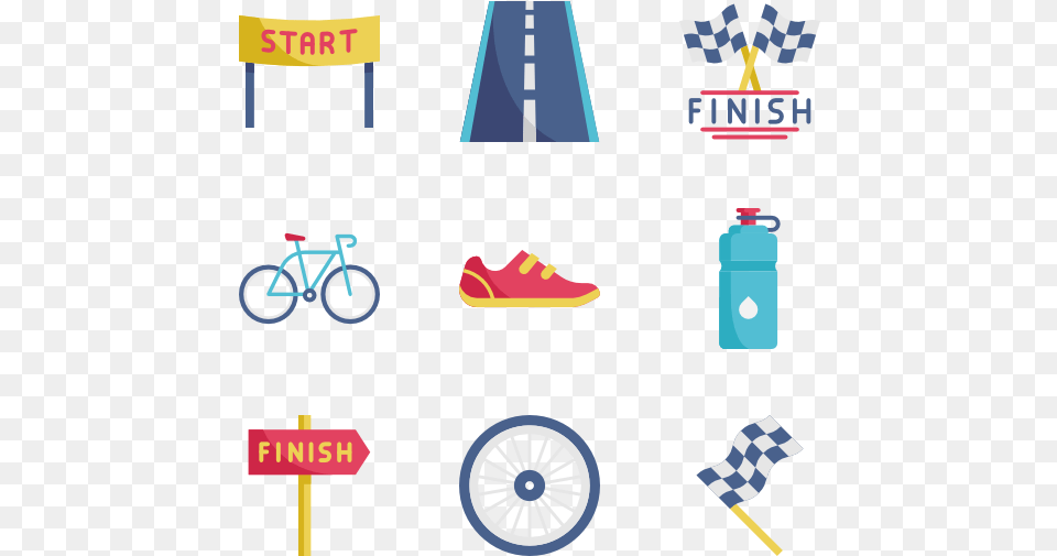 Road Bicycle Racing Race Start Icon, Sneaker, Clothing, Footwear, Machine Free Png Download