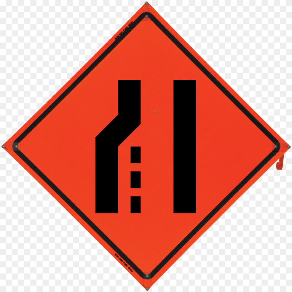 Road Closed Vinyl Nf Orange Co Left Lane End Sign, Road Sign, Symbol Free Png