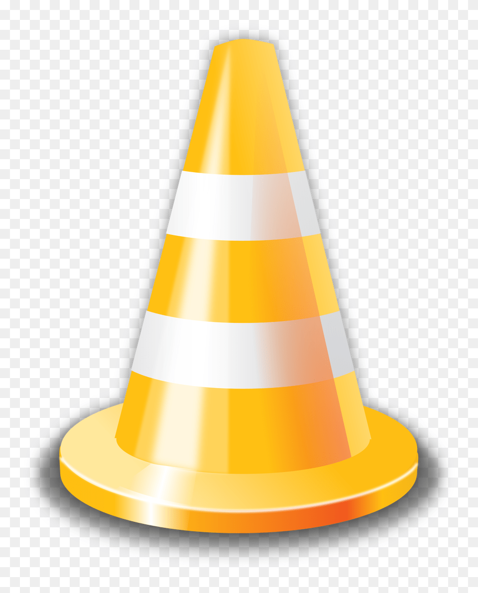 Road Cone With Orange And White Stripes Yellow Cone Clipart Png Image
