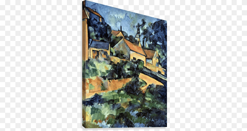 Road Curve In Montgeroult By Cezanne Canvas Print Turning Road Cezanne, Architecture, Neighborhood, Housing, House Free Transparent Png