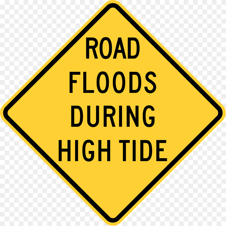 Road Floods During High Tide Hawaii Clipart, Sign, Symbol, Road Sign Png Image