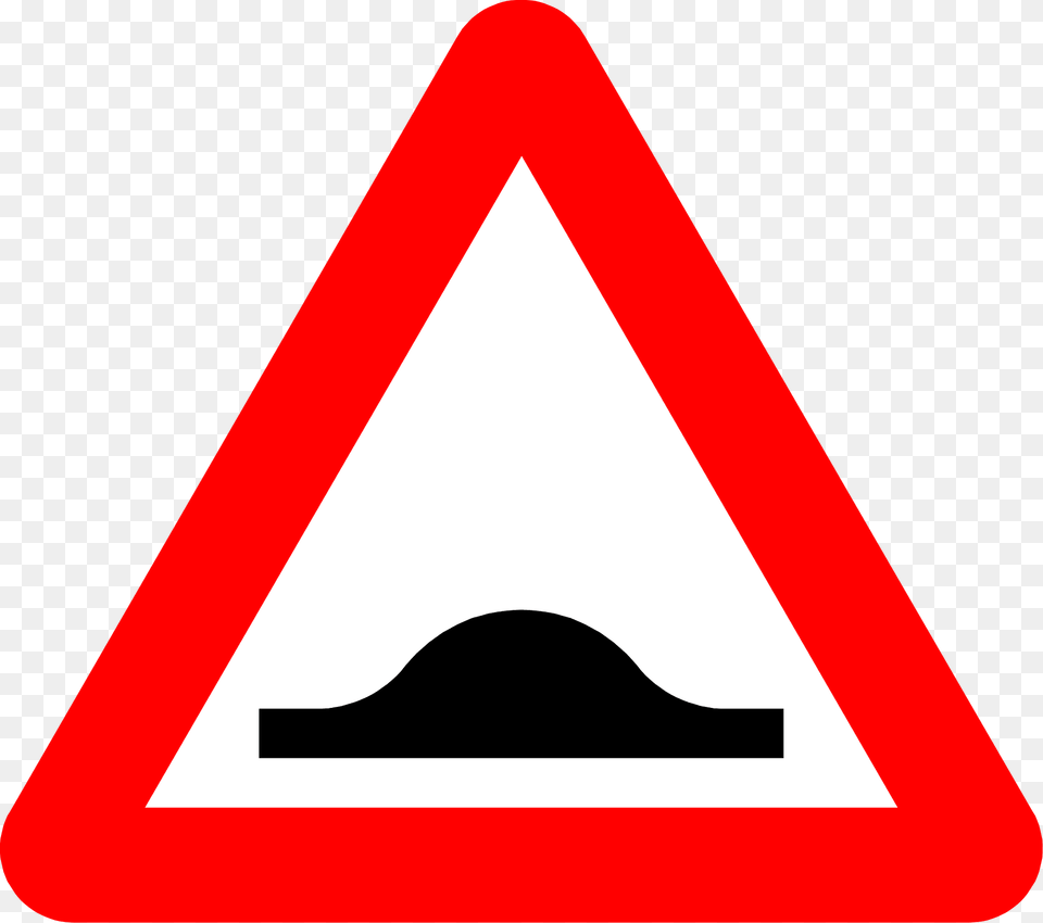 Road Hump Ahead Sign In Belgium Clipart, Symbol, Road Sign, Dynamite, Weapon Free Png