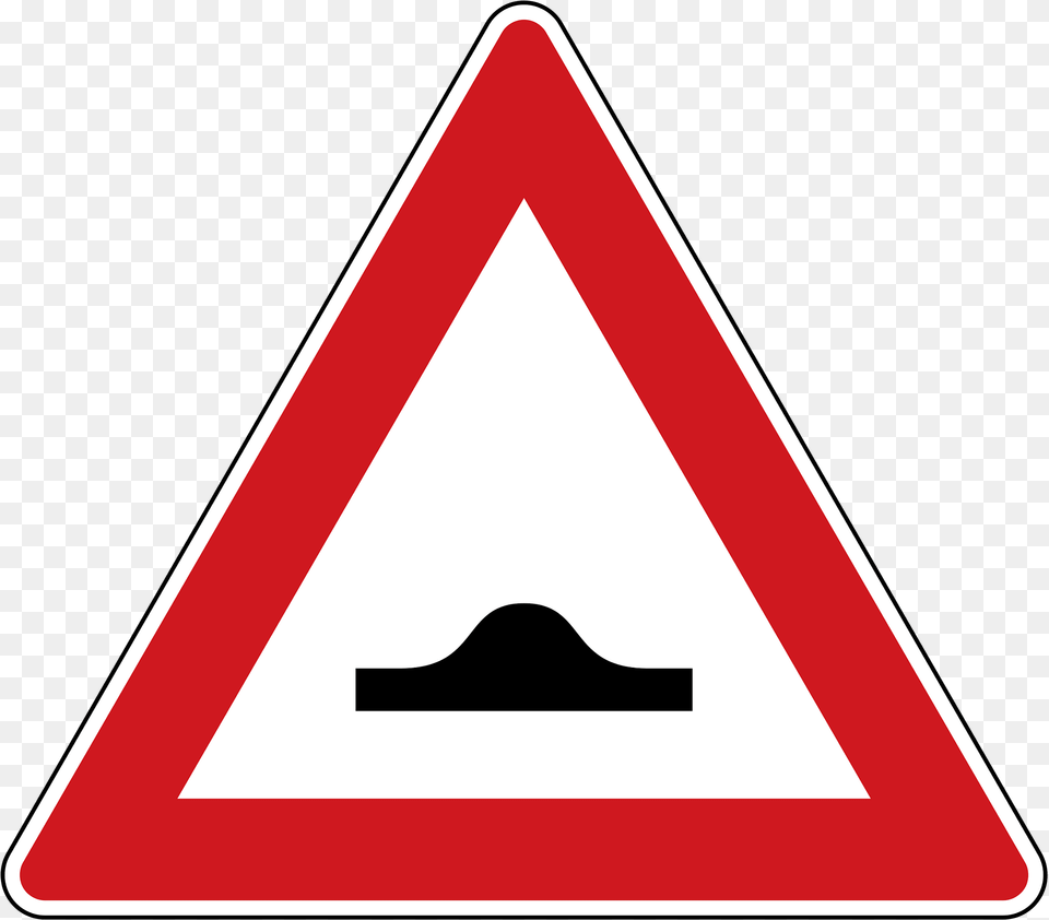 Road Hump Ahead Sign In Czech Republic Clipart, Symbol, Road Sign, Triangle Free Transparent Png