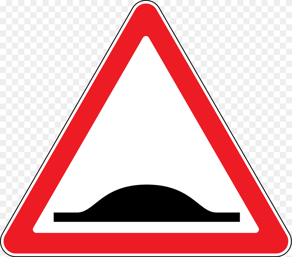 Road Hump Ahead Sign In Moldova Clipart, Symbol, Road Sign Png