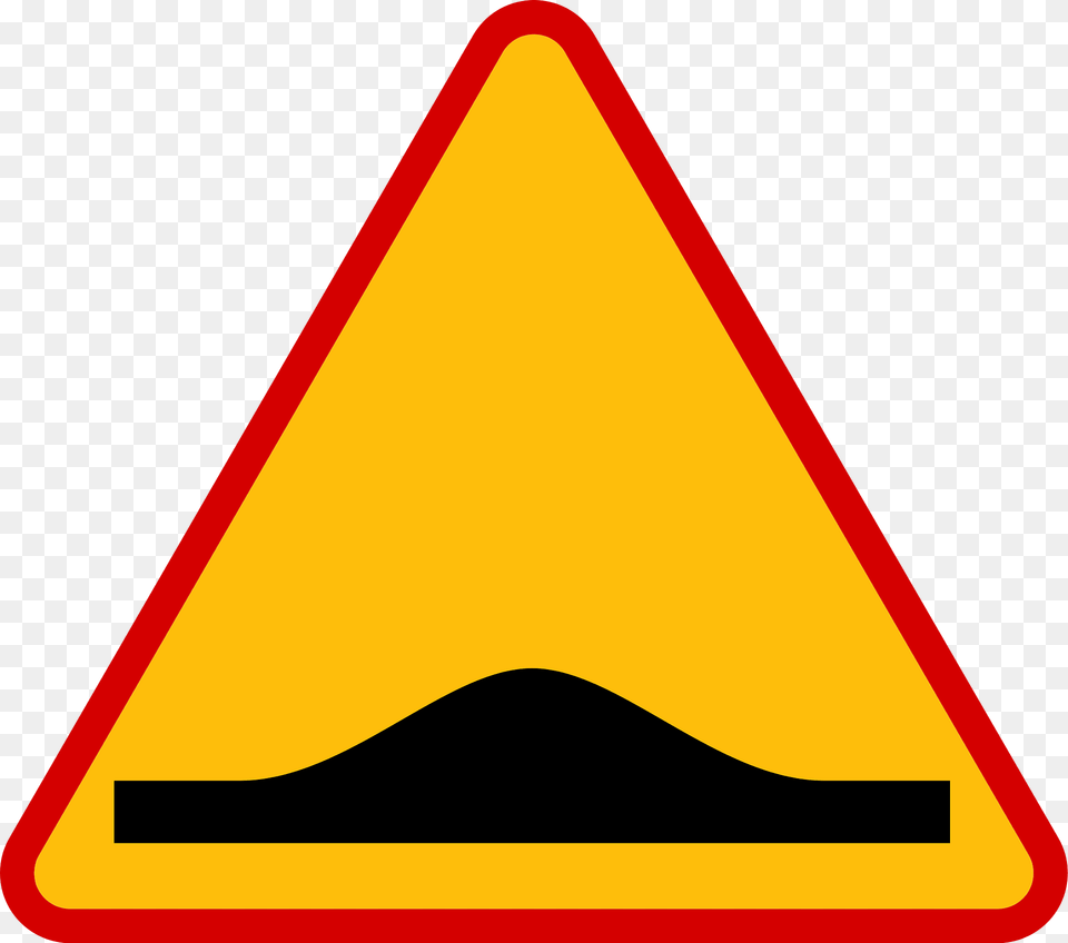Road Hump Ahead Sign In Poland Clipart, Symbol, Road Sign Free Png Download