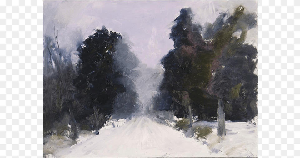 Road In Winter Forest Visual Arts, Art, Painting, Outdoors, Nature Free Png
