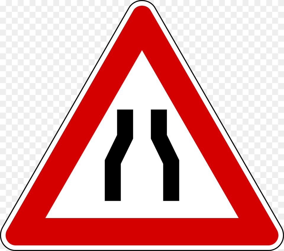 Road Narrows Clipart, Sign, Symbol, Road Sign, Dynamite Free Transparent Png