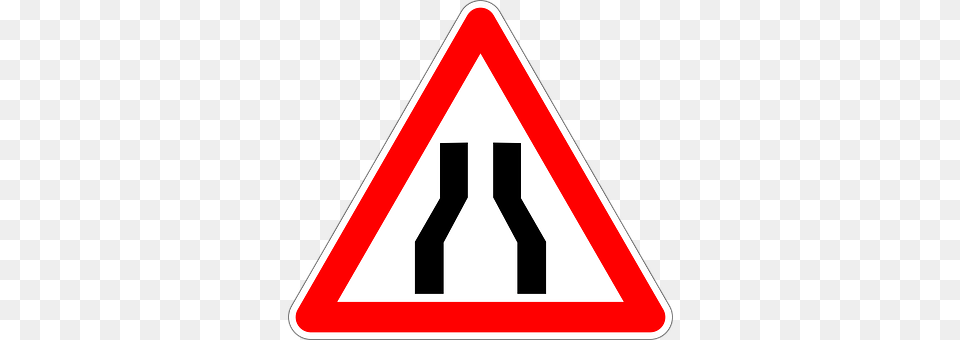 Road Narrows On Both Sides Sign, Symbol, Road Sign Png