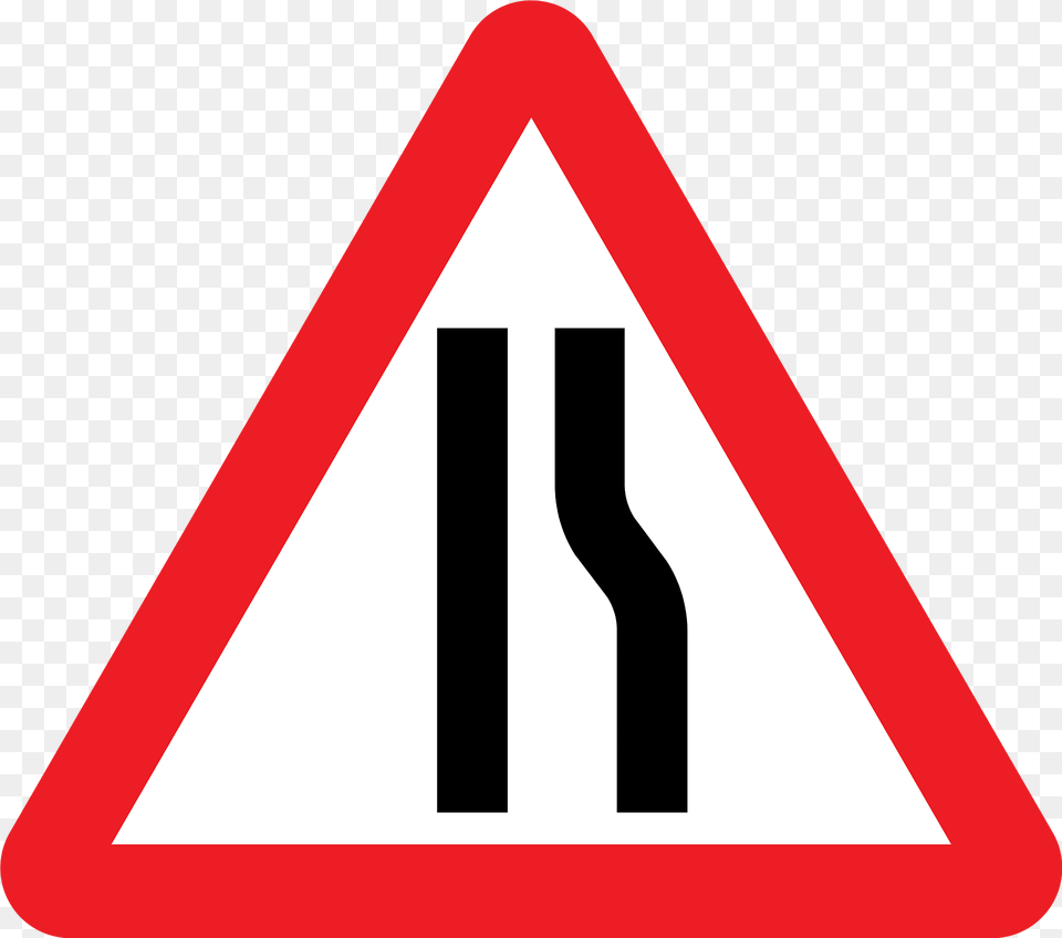 Road Narrows On Right Left If Symbol Reversed Clipart, Sign, Road Sign, Dynamite, Weapon Png Image