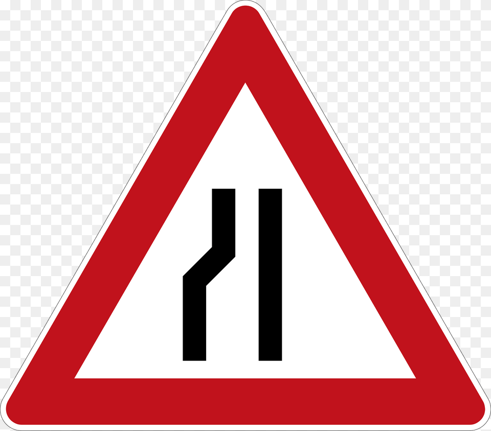 Road Narrows On The Left 1 Way Zipper Rule Applies 2 Way Oncoming Traffic Yields To You Clipart, Sign, Symbol, Road Sign Free Png Download
