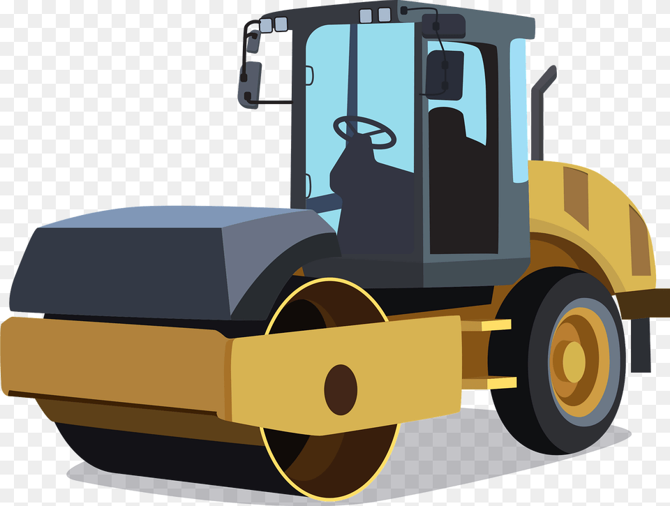 Road Roller Clipart, Machine, Bulldozer Png Image