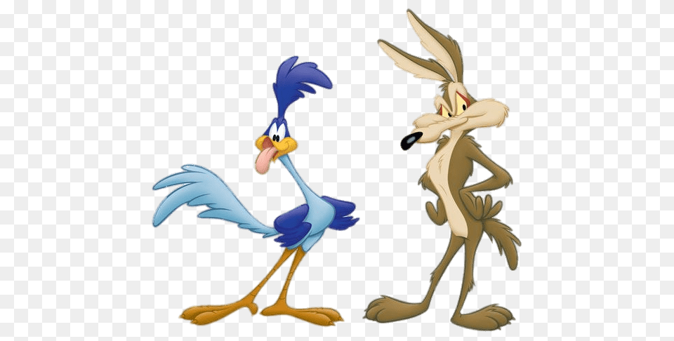 Road Runner And Wile E Coyote, Animal, Bird, Cartoon, Beak Png Image