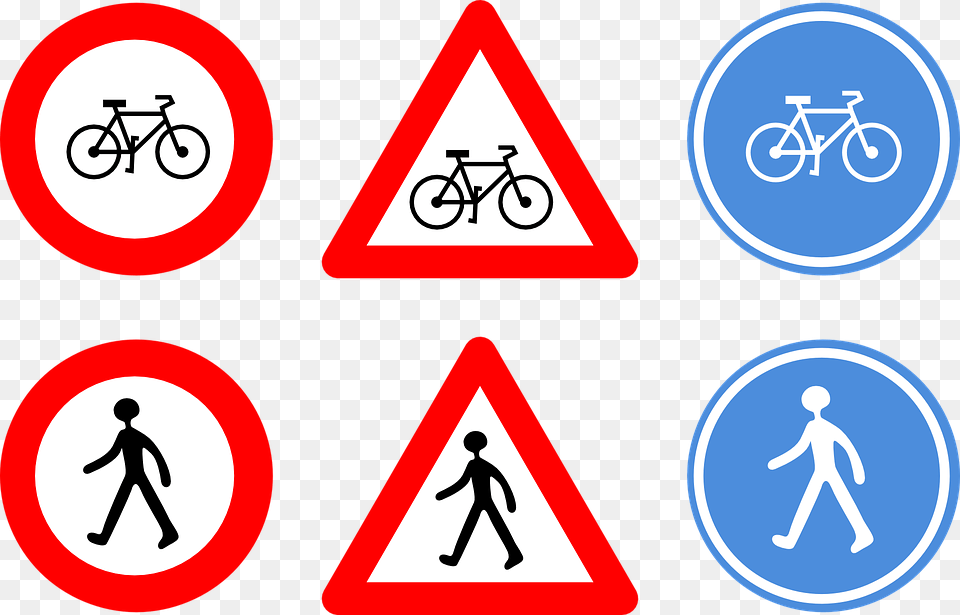 Road Sign Hd Transparent Road Sign Hd, Symbol, Person, Bicycle, Machine Free Png