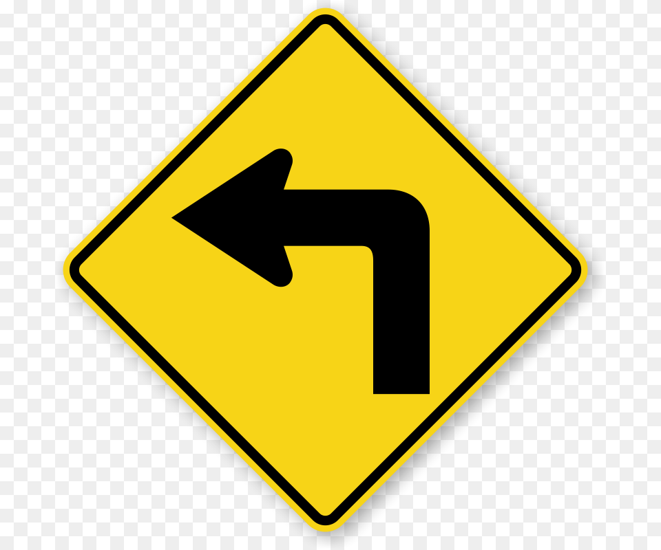 Road Signs Left Turn, Road Sign, Sign, Symbol Free Png