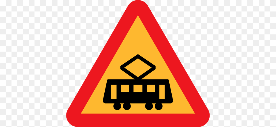 Road Symbol For Tram Crossing Vector Graphics, Sign, Road Sign, Dynamite, Weapon Free Transparent Png