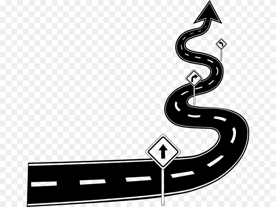 Road Travel Winding Road Trip Landscape Street Road Trip Vector, Gray Free Transparent Png