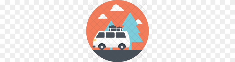 Road Trip Icons, Vehicle, Van, Transportation, Caravan Png Image
