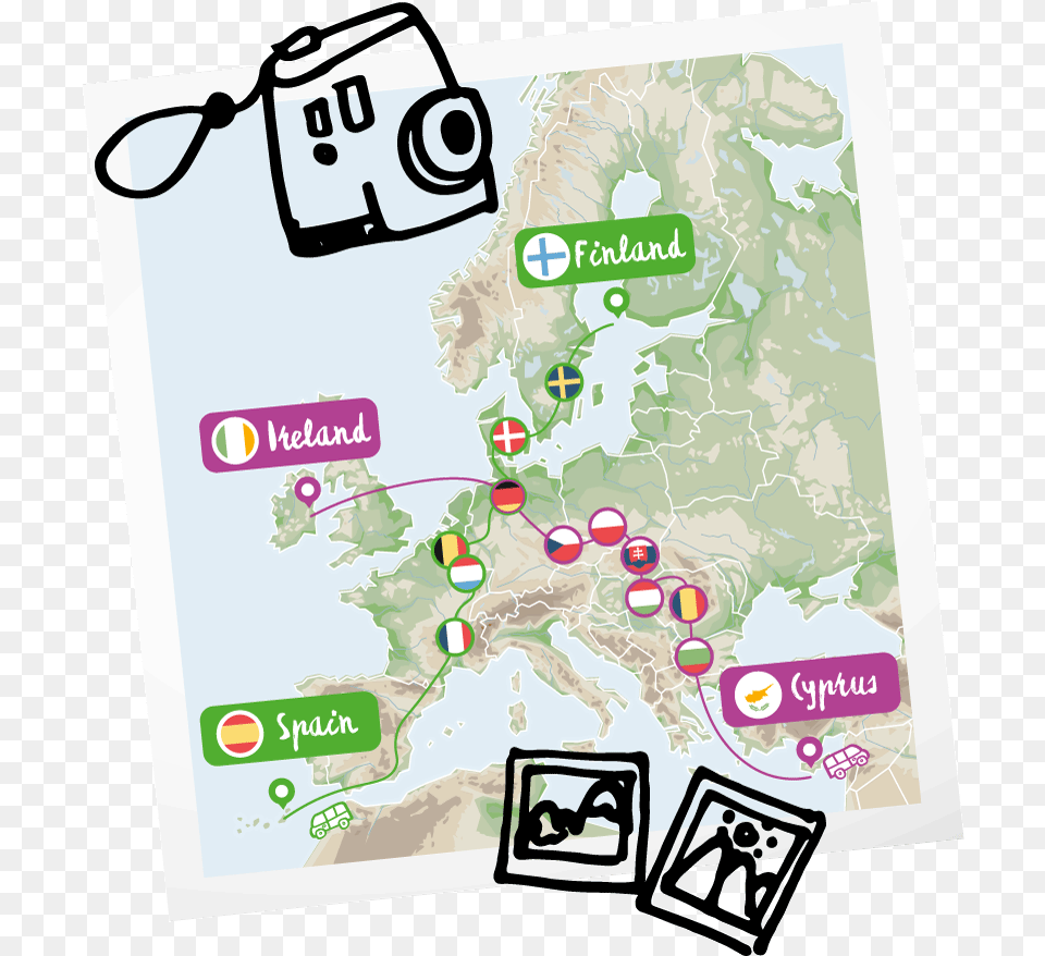 Road Trip Project Europe Routes Illustration, Chart, Plot, Map, Advertisement Free Transparent Png