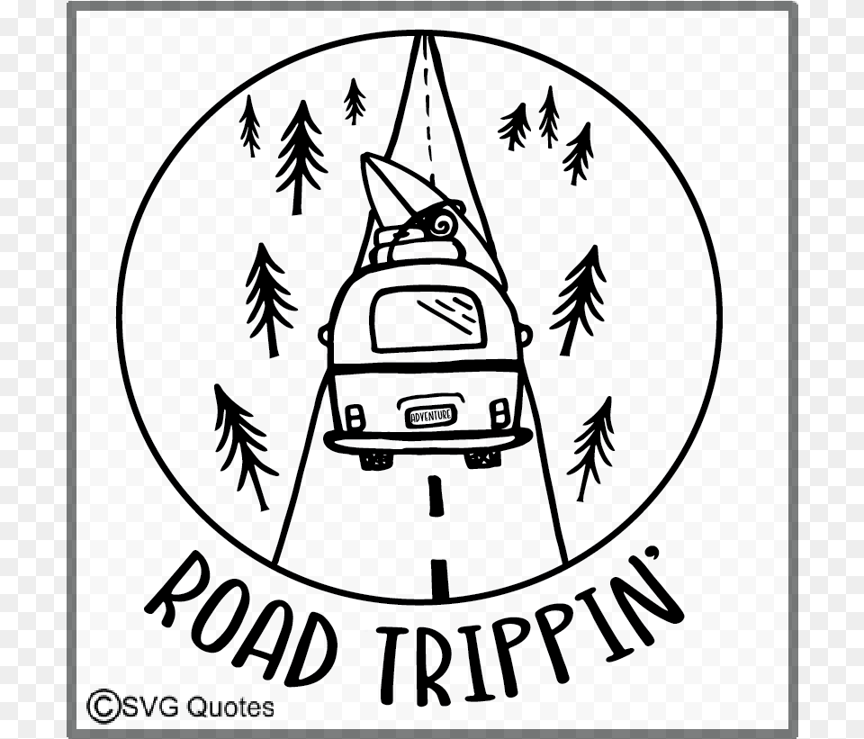 Road Trippin Svg Eps Jpg Dxf File Example Cartoon, Stencil, Outdoors, Nature, License Plate Png Image