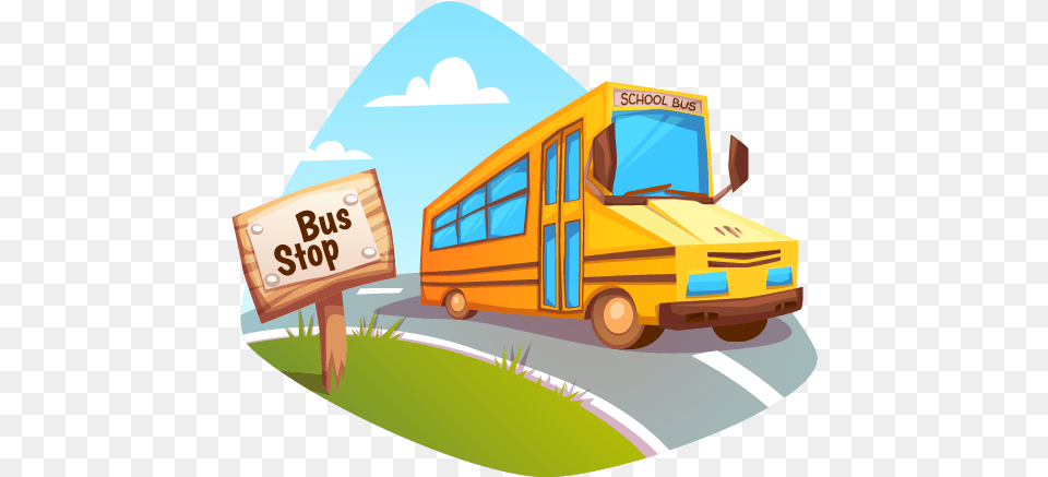 Road With Bus, Transportation, Vehicle, School Bus, Car Png