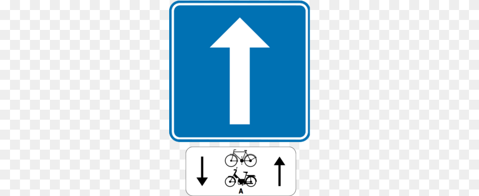 Road With One Way Traffic Except For Cyclists And Verkeersborden Fietsers, Sign, Symbol, Bicycle, Transportation Free Transparent Png