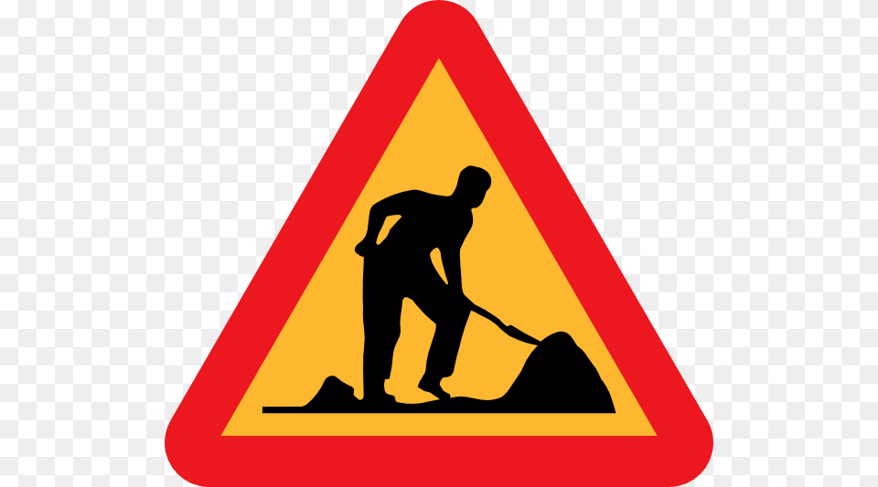 Road Work Under Construction Clip Art, Sign, Symbol, Adult, Male Free Png