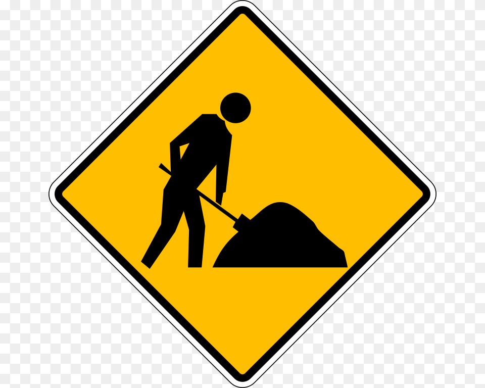 Road Works Sign Australia, Symbol, Road Sign, Adult, Male Png