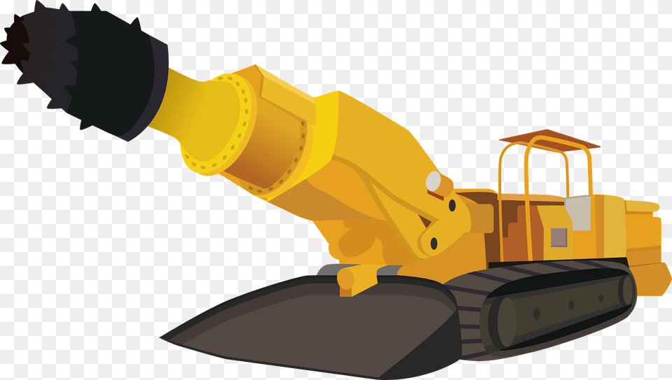 Roadheader Machine Clipart, Bulldozer Free Png