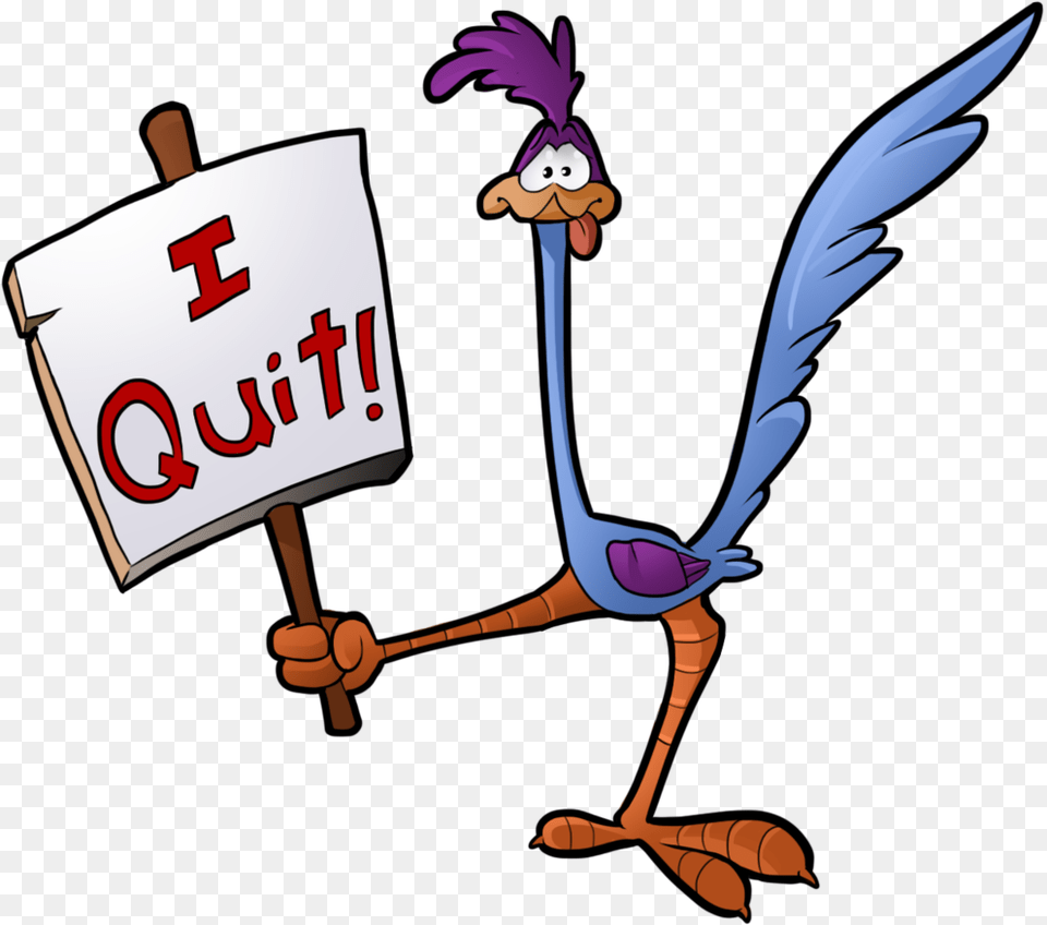 Roadrunner Iquit Quit Quits Road Runner Looney Tunes, Cartoon, Person Free Transparent Png