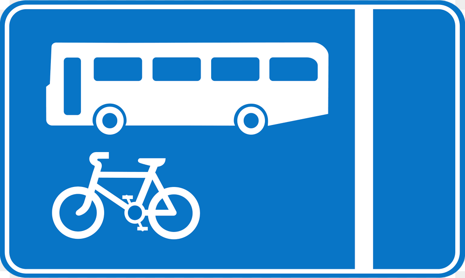 Roadsign Bus Lane Clipart, Bicycle, Transportation, Vehicle, Sign Free Png