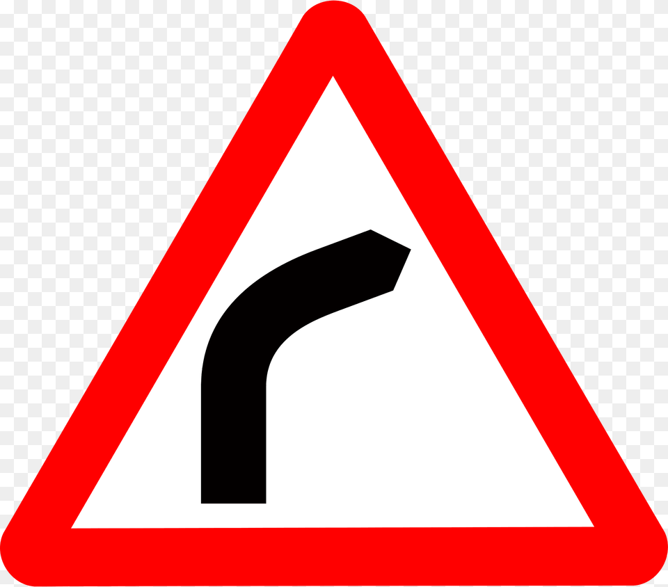 Roadsign Curve Ahead Clipart, Sign, Symbol, Road Sign Png Image