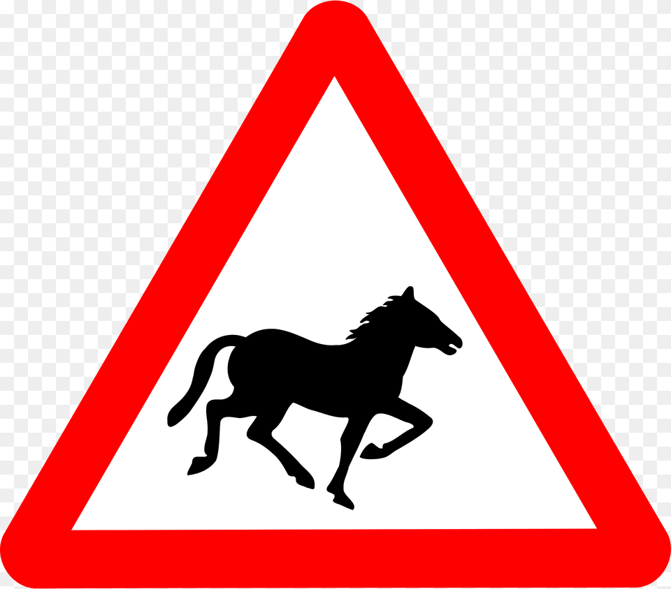 Roadsign Horse Clipart, Sign, Symbol, Animal, Mammal Free Png Download