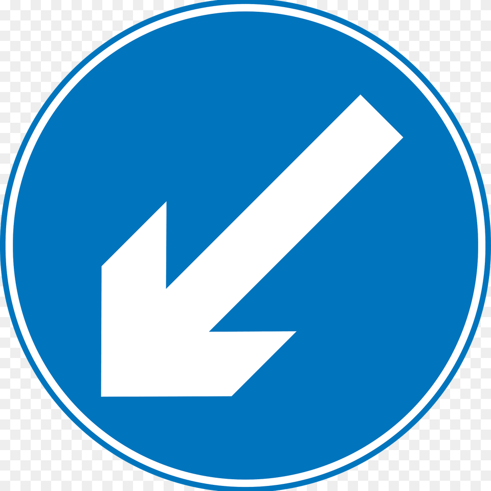 Roadsign Keep Left Clipart, Sign, Symbol, Disk, Road Sign Png Image