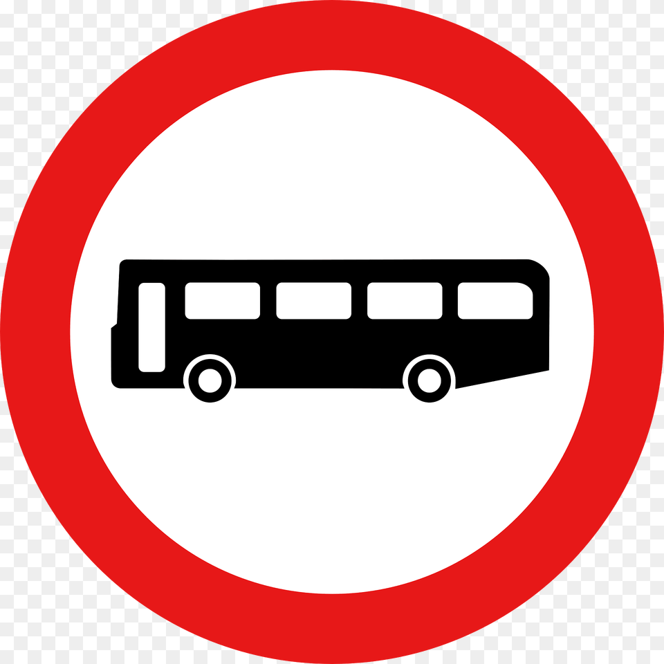 Roadsign No Buses Clipart, Sign, Symbol, Road Sign, Bus Free Png