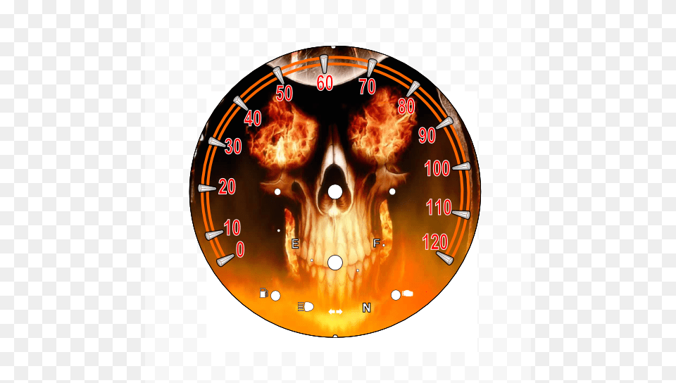 Roadstar Orange Flame Reaper Fire Cabochon Glass Silver Necklace Jewelry, Gauge, Tachometer Free Transparent Png